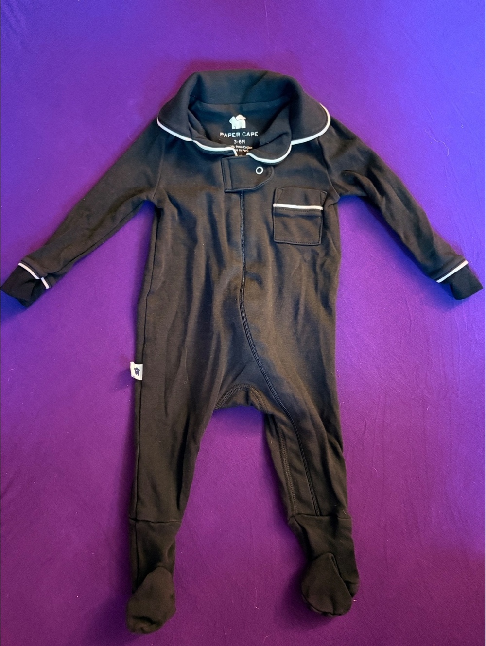 NWOT Paper Cape black footed sleeper - Pima cotton - 3-6 months